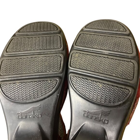 Dansko Red Textured Strap Mules - Picture 7 of 9